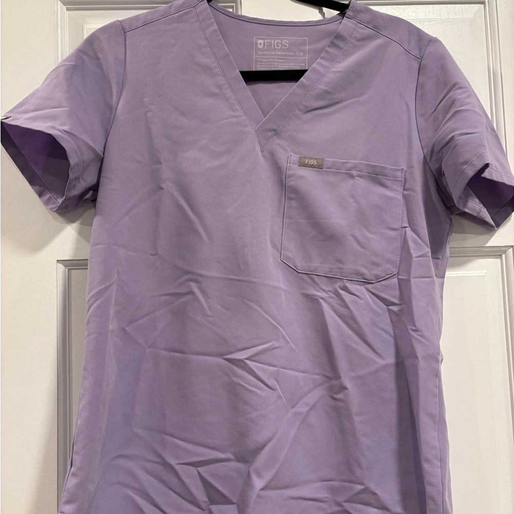 Figs Lilac V-Neck Scrub Top